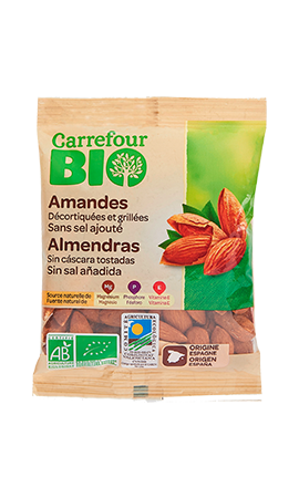 Amandes Bio décortiquées sans sel ajouté CARREFOUR BIO