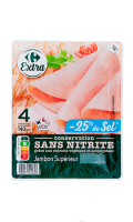 Jambon supérieur conservation sans nitrite -25% de sel Carrefour Extra