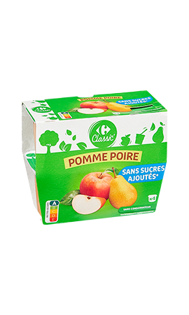 Compote Pomme Sans Sucres Ajoutés CARREFOUR CLASSIC