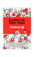 Masque en tissu visage coup d'éclat cranberry Carrefour Soft