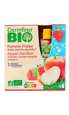 Compote bio purée de pommes s/sucres ajoutés CARREFOUR BIO