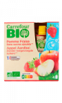 Dessert bio pomme fraise sans sucres ajoutés Carrefour Bio