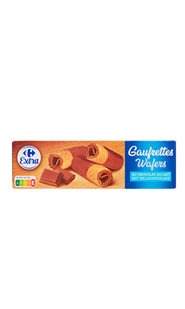 Biscuits gaufrettes chocolat noisette CARREFOUR EXTRA