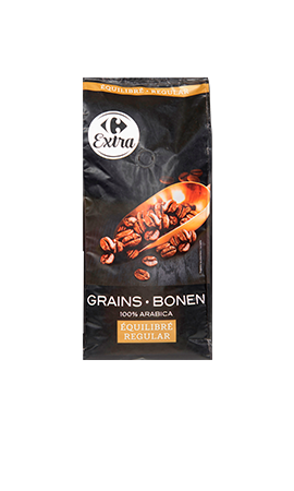 Café en grains équilibré CARREFOUR EXTRA : le paquet d'1Kg à Prix