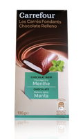 Tablette de Chocolat Noir Fourrée à la Menthe Carrefour