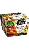 Compote pomme abricots sans sucres ajoutés, Charles & Alice (4 x 100 g)