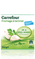 Fromage à tartiner ail et fines herbes Carrefour