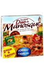 Pizza familiale duo (moitié royale/moitié 3 fromages) lot 2 + 1 gratuit La Pizza de Manosq