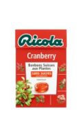 Bonbons cranberry s/sucres Ricola