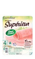 Jambon supérieur sans couenne 4 tranches Carrefour
