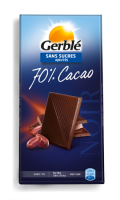 Chocolat noir 70% Cacao sans sucres ajoutés Gerblé