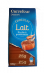 Tablette de chocolat au lait dessert portionnable Carrefour