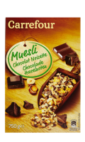 Muesli floconneux chocolat noisette Carrefour