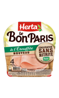 4 tranches de Jambon à L\'Étouffée Sans Nitrite Le Bon Paris Herta