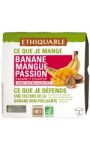 Compotes bio banane mangue passion Ethiquable