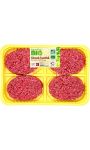 Viande Bovine : 4X Steaks Hachés 15% Mg Carrefour Bio