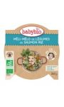 Plat bébé dès 15 mois légumes saumon riz Babybio