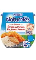 Plats bébé 12 mois, écrasé potiron riz poulet Naturnes