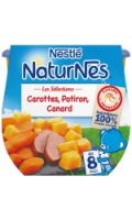 Plat bébé dès 8 mois, carottes potiron canard Naturnes