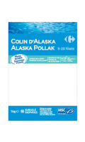 Filet de Colin d\'Alaska MSC Carrefour