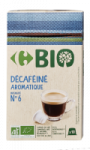 Capsules de café moulu décaféiné Carrefour Bio