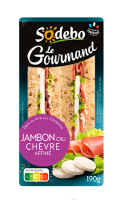 Club Sandwich céréales jambon cru chèvre le Gourmand Sodebo