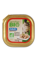 Terrine de boeuf pour chat Carrefour Bio