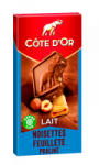 Tablette de chocolat au lait praliné feuilleté noisette Cote d\'Or
