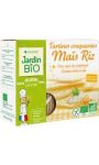 Tartines craquantes maïs et riz bio sans gluten Jardin Bio
