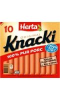 Saucisses 100% pur porc sel réduit Knacki