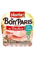 Herta Le Bon Paris Jambon au Torchon -25% de sel x4