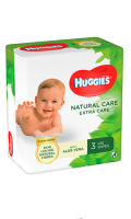 Lingettes NATURAL CARE Extra Care x3 Huggies