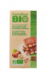 Tablette de chocolat au lait noisettes entières Carrefour Bio