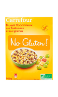 Céréales muesli bio fruits secs et graines Carrefour No Gluten