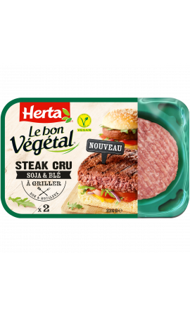 HERTA Le Bon Végétal Steak de soja et blé 4 dont 1 offert 300g pas cher 