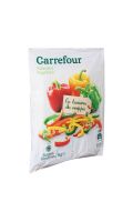 Poivrons rouges, verts et jaunes en lan Carrefour