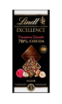 Tablette de chocolat noir 70% Framboise Noisette Lindt Excellence