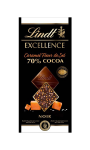 Tablette de chocolat noir 70% Caramel et Fleur de sel Lindt Excellence