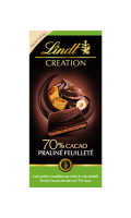 Chocolat noir 70% praliné feuilleté Lindt
