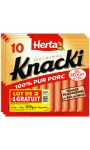 Herta Knacki Original Saucisses -25%Sel X10 Lot 2+1 Gratuit