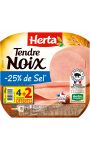 Herta Tendre Noix Jambon -25% de Sel 4+2T Offertes