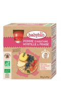 Compotes Pomme D'Aquitaine Myrtille et Fraise Babybio