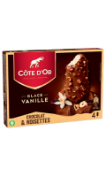 Bâtonnets de glace vanille enrobé de chocolat au lait & noisette Côte d\'Or