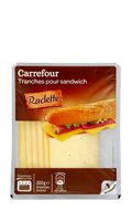 Tranches de raclette pour sandwich Carrefour