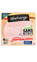 Jambon blanc sans nitrite et sans couenne 4 tranches Madrange Jambon blanc sans nitrite et sans couenne 4 tranches Madrange