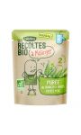 Plat bébé dès 6 mois purée de haricots verts petits pois Les Recoltes Bio