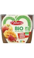 Compote Bio pomme mangue grenade sans sucres ajoutés Materne