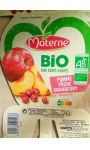 Compote Bio pomme pêche cranberry sans sucres ajoutés Materne