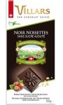 Tablette de chocolat noir noisettes sans sucre ajoutés Villars
