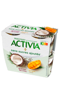 Yaourts sans sucres ajoutés mangue coco Activia